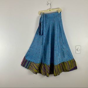 Reversible Upcycled Magic Sari Wrap Maxi Skirts BIN128